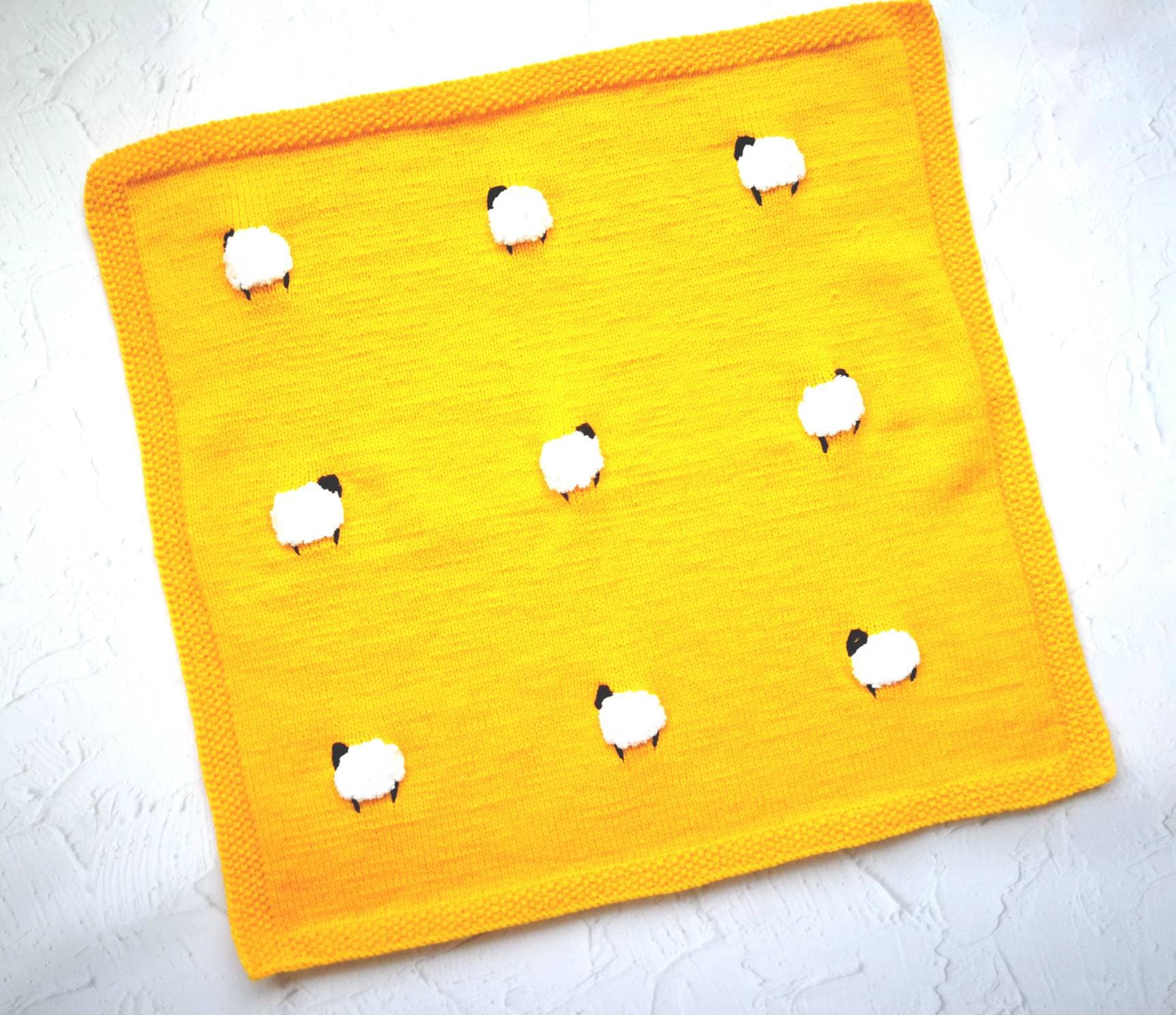 Sheep Baby Blanket Handknit Fuzzy Sheep Knitted Sheep Etsy Australia