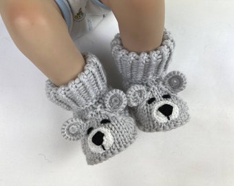 Knitted Baby Booties Baby Shoes Newborn Socks Baby Shower Gift for Baby Pregnancy Announcement Ready to ship Baby Gender Reveal