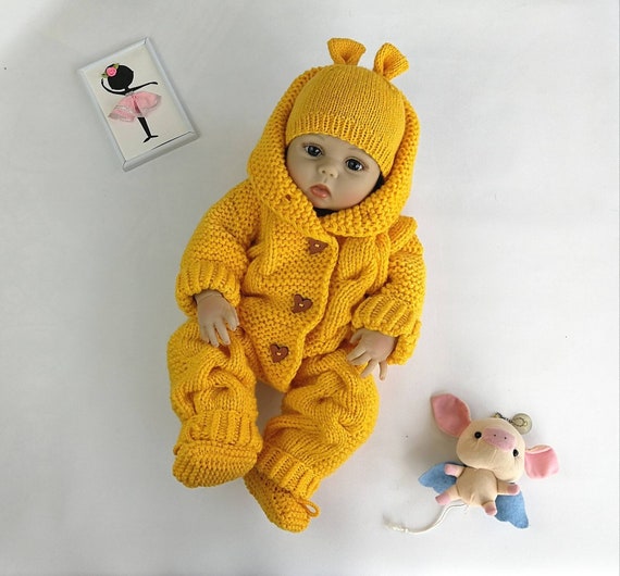Bear Baby Romper and Booties Set Baby Girl Boy Knitted Jumpsuit