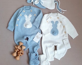 Newborn Neutral Baby Coming Home Outfit | Knit Baby Clothes | Unisex Baby First Outfit | Newborn Gift | Baby Hospital Outfit Gender Neutral