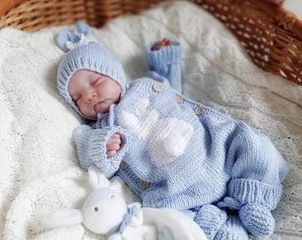 Newborn Neutral Baby Coming Home Outfit | Knit Baby Clothes | Unisex Baby First Outfit | Newborn Gift | Baby Hospital Outfit Gender Neutral