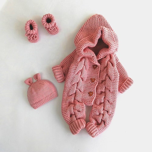 Newborn Baby Knitted Clothes Set Coming Home Infant Knit Etsy