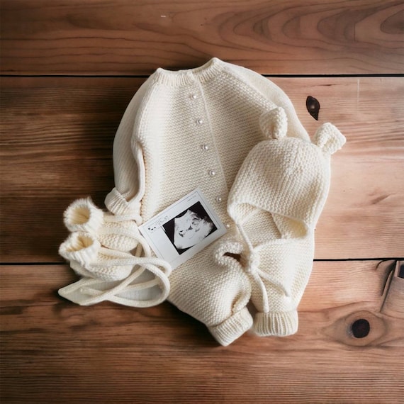 Barboteuse Bébé Nouveau-né Unisexe – Ensemble Hiver Avec Capuche – Motif Yogi Bear Et Fleurs