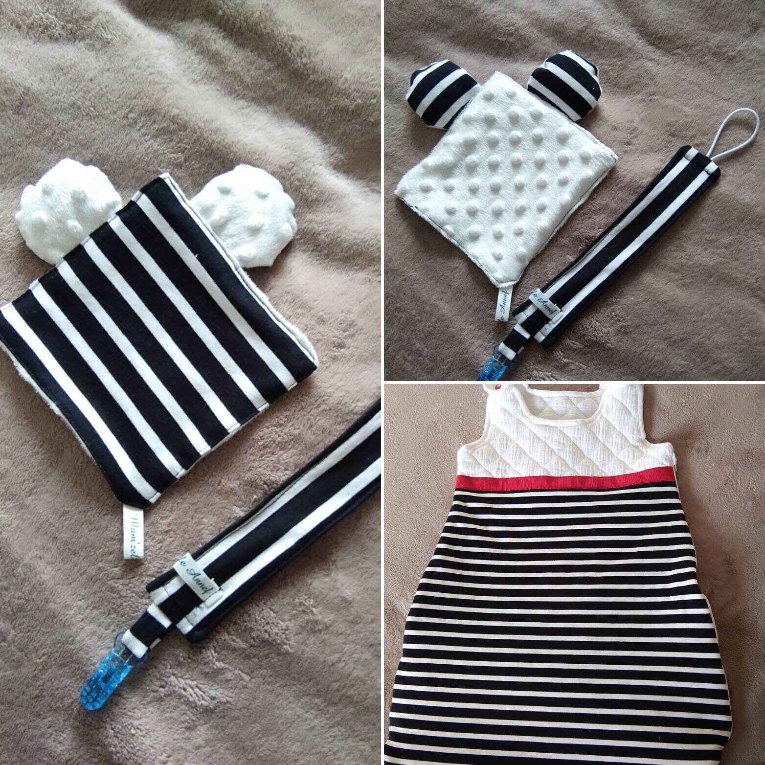 Kit Gigoteuse Nid d'ange Turbulette, Doudou et Attache Tétine