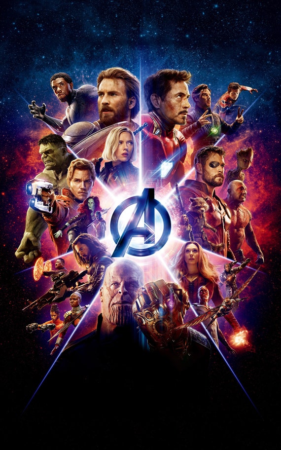 Avengers Infinity War Thanos Hulk Iron Man Captain America Spiderman Marvel Universe Avengers Movie Poster Wall Art Home Decor Print