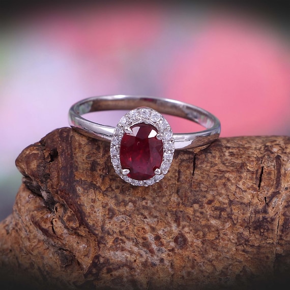 18K Rose Gold Natural Ruby Engagement Ring With Accent Diamonds/vintage  Antique Ruby Ring/ruby Promise Gift for Women/handmade Jewelry Ring - Etsy  | Ruby wedding rings, Antique ruby ring, Ruby wedding ring set