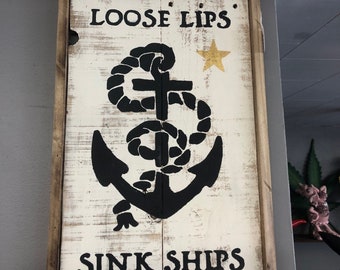 Loose Lips Sink Ship Etsy