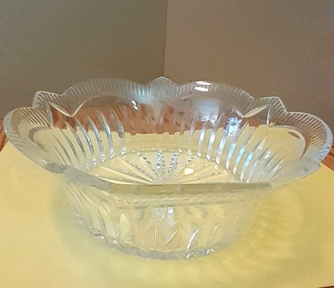 Art Nouveau Glass Bowl Crystal Vintage Etsy