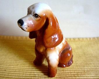 Vintage Tierfigur Porzellanhund Hundefigur Spaniel dog