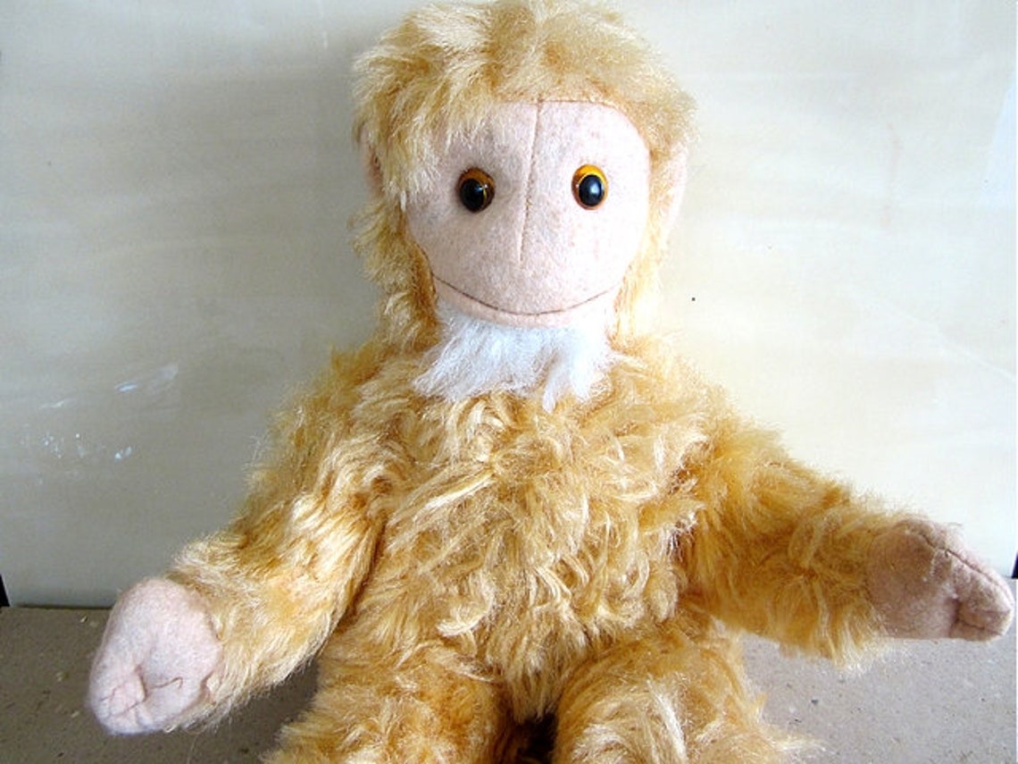 Stuffed Animal Monkey 80s 40 Cm Monkey Cuddly Toy Plush Toy Etsy