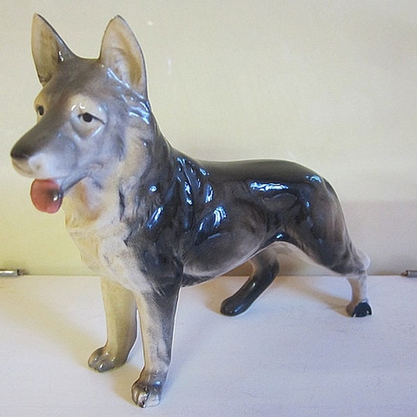 Schäferhund Tierfigur Porzellanhund Hundefigur Vintage
