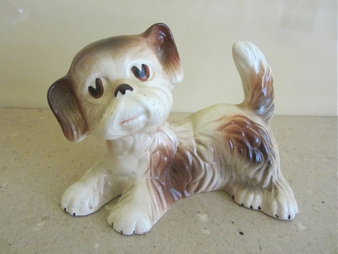 Vintage Animal Figurine Porcelain Dog Dog Figurine Dog Ceramic Etsy