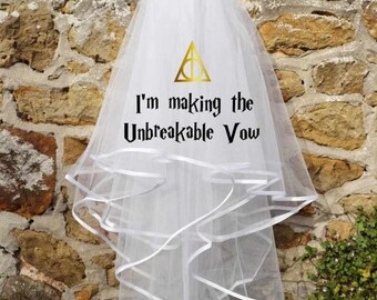 To Mrs Personalised Veil for Hen Do, Hen Party, bachelorette or wedding | Printed Magical Veil | Wizard Film Harry Inspired, Wizard Veil