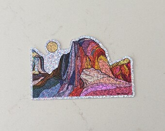 Glitter Half Dome: Yosemite rock climbing sticker