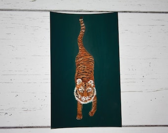 Tiger Stripes Art Print (5"x8" Giclee Archival Matte Paper Original Painting Reproduction) | Art Print | Wall Decor | Tiger Art |