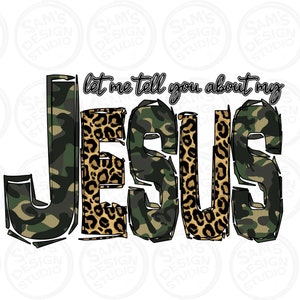 Downloads christelijke sublimatieontwerpen, My Jesus-sublimatie-png, camouflageluipaardprint