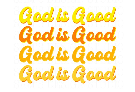 God is Good PNG Christian Retro Repeated Words Sublimation - Etsy