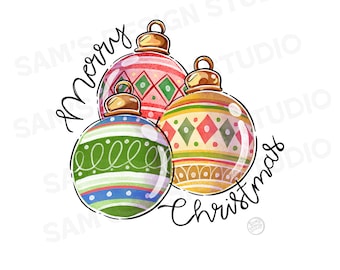 Feliz Navidad PNG, Sublimación de Navidad PNG, Descargas de diseños de sublimación, Diseño de Navidad vintage, Diseño de adorno de Navidad png