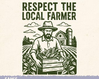 Contadino png / Rispetta la gente del posto / Disegni a sublimazione / Regali per agricoltori / Stile vintage e invecchiato
