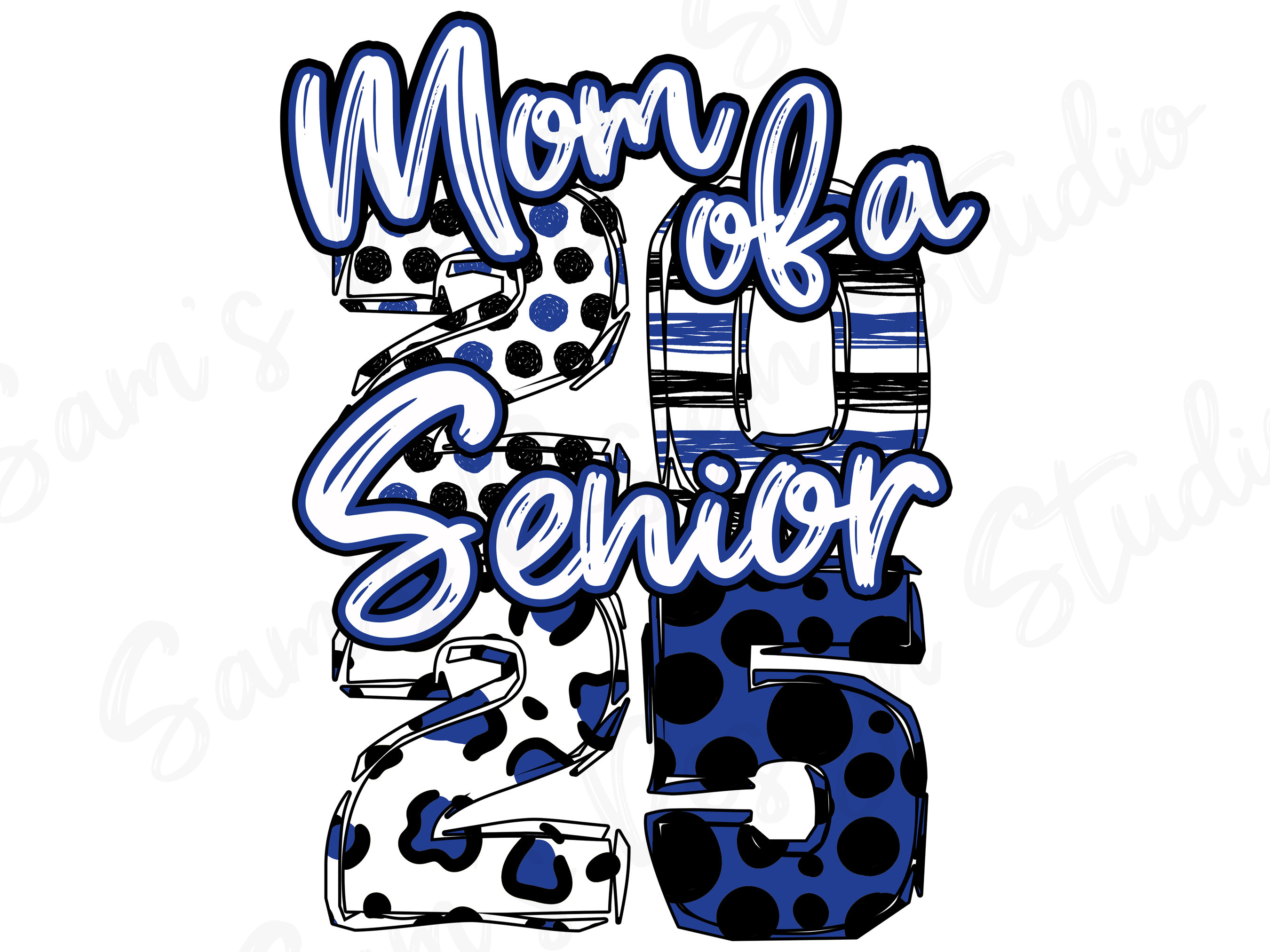 Blue and Black Mom of a Senior 2025 PNG Class of 2025 Etsy