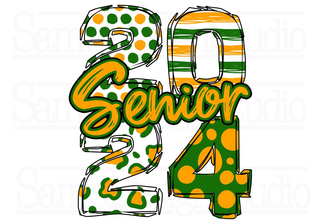 Orange and Green Senior 2024 Png / 2024 Back to School Sublimation