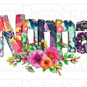 Nonna with Flowers PNG , Nonna PNG , Nonna Sublimation Designs Downloads , Nonna Sublimation PNG