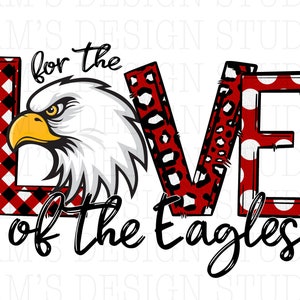 Red and Black Eagles png , Love of the Eagles Sublimation Designs Downloads