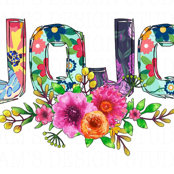 JoJo with Flowers PNG , JoJo Sublimation Designs Downloads , JoJo Sublimation PNG