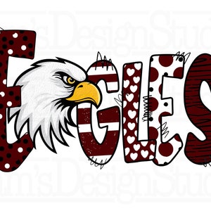 Adler Kastanienbraun PNG, Kastanienbraune Adler Sublimationsdesigns Downloads, Adler Gekritzel Sublimation PNG