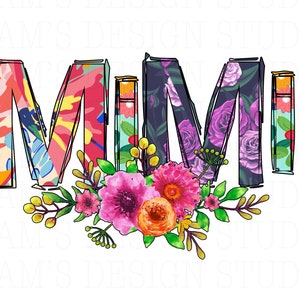 Mimi PNG , Mimi with Flowers Sublimation Designs Downloads , Mimi PNG Designs