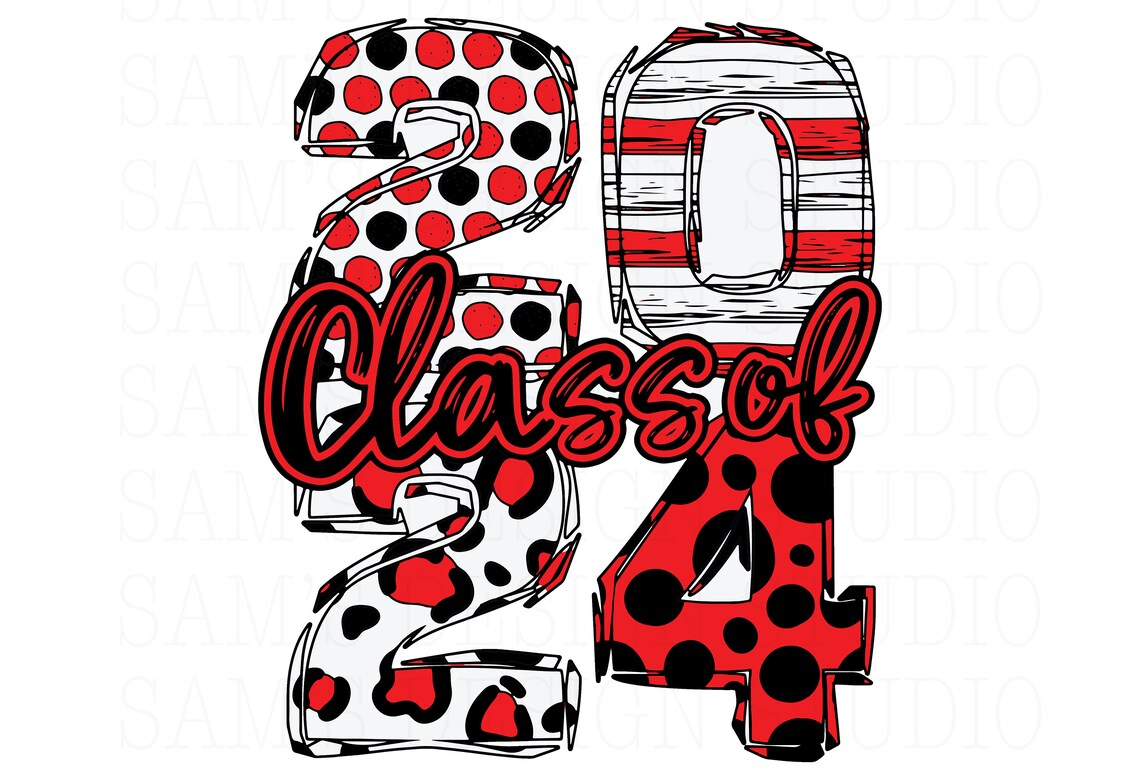 Red and Black Class of 2025 PNG 2025 Class Logo Sublimation Etsy