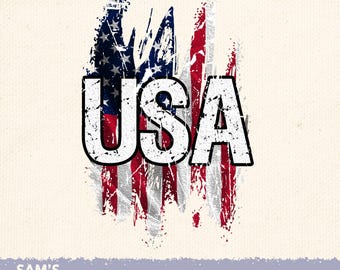 American Flag USA PNG: 4th of July Sublimation (Digital Download)
