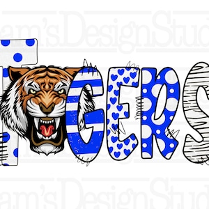 Tigres azules y blancos PNG: Diseño de sublimación (descarga digital)