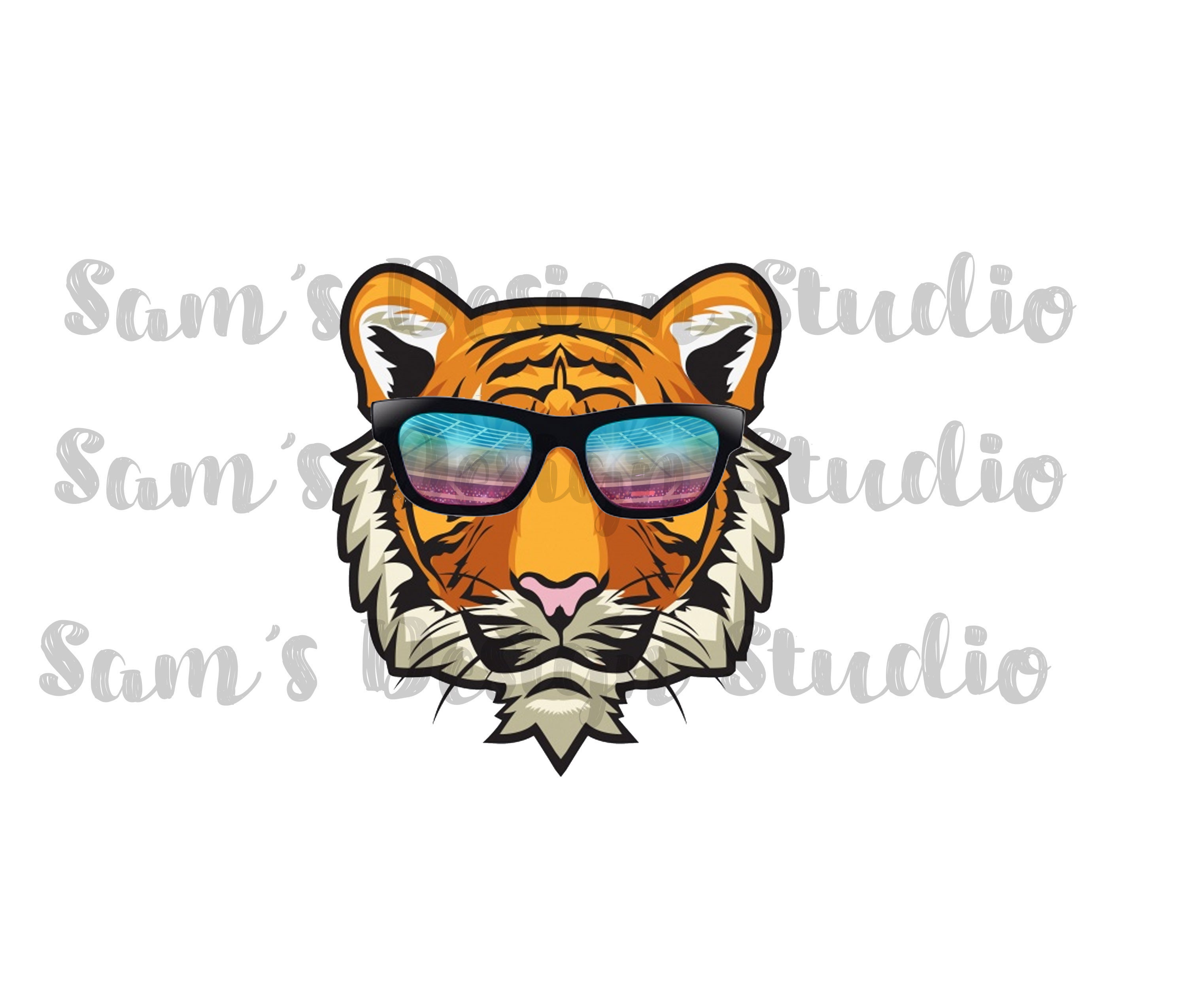 Tiger With Sunglasses PNG Sublimation Designs Downloads Etsy