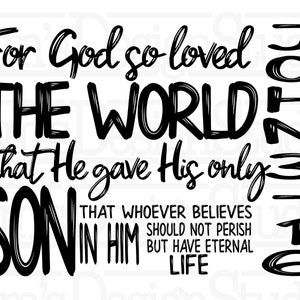 John 3 16 downloads van sublimatieontwerpen, Pasen-png, For God So Loved the Word afdrukbaar, sublimatie-png