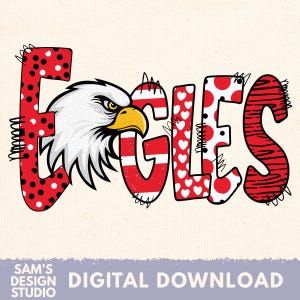 Red and White Eagles png , Eagles Sublimation Designs Downloads , Eagles Doodle png ,