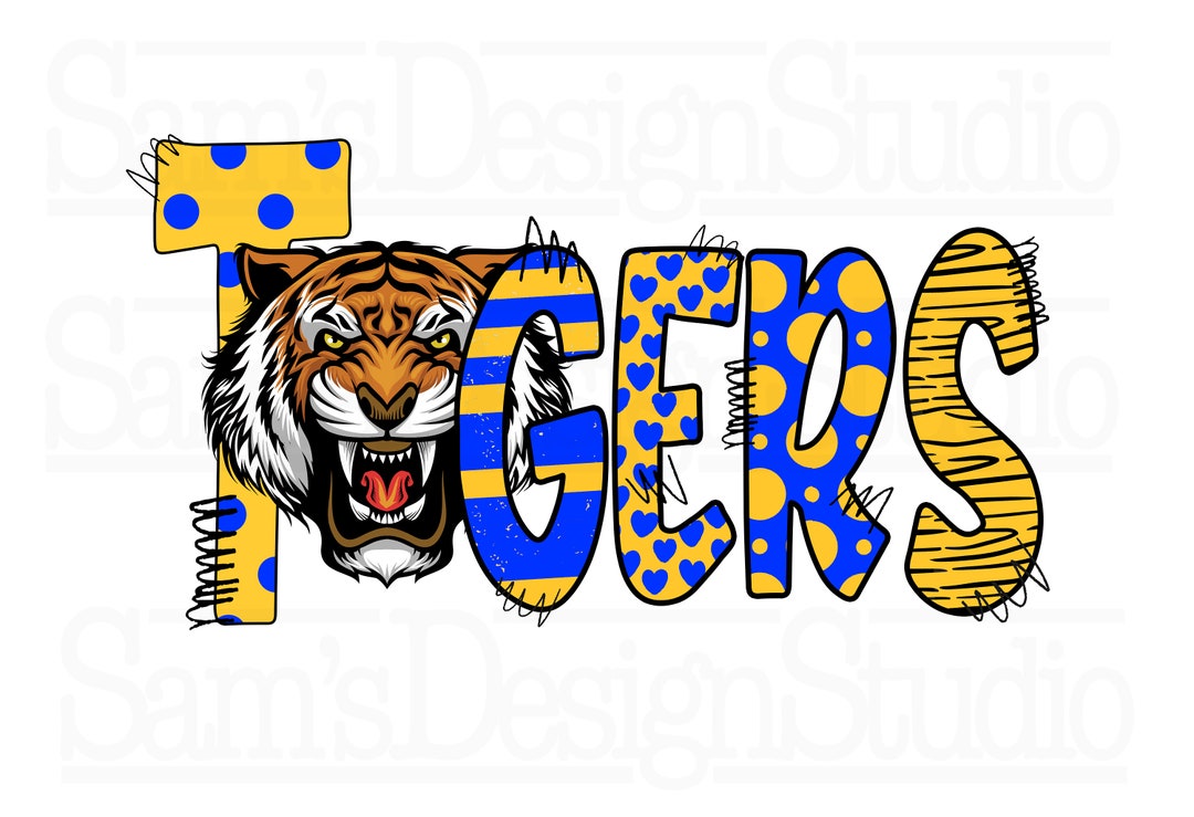 Tigers Blue and Gold PNG , Tigers Sublimation Designs Downloads ...