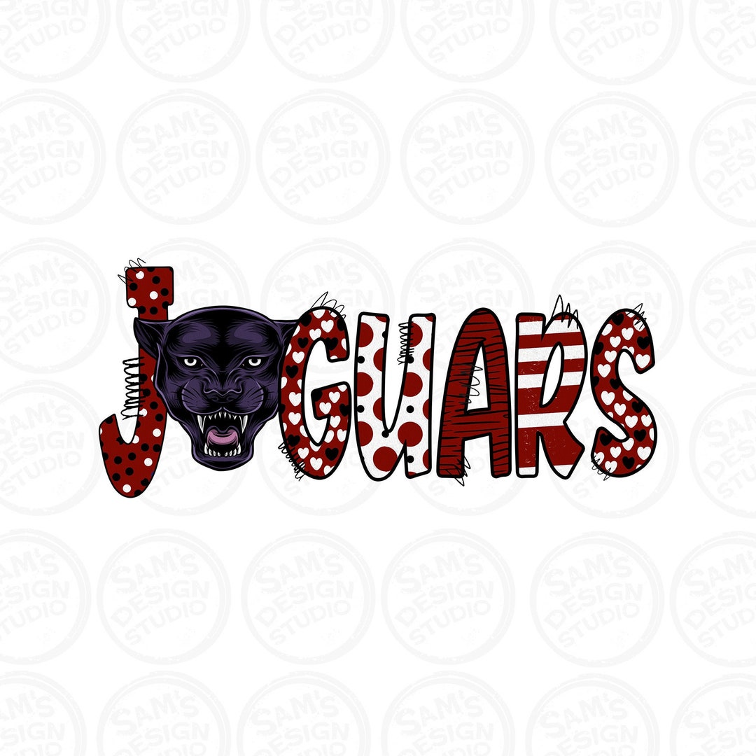 Red and Black Jaguars PNG , Sublimation Designs , Doodle Letters - Etsy