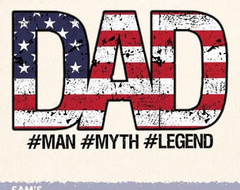 American Flag Dad PNG: Sublimation Design (Digital Download)