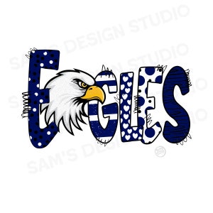 Blaue und weiße Adler PNG, Adler Sublimationsdesigns Downloads, Adler Team Doodle Sublimation PNG