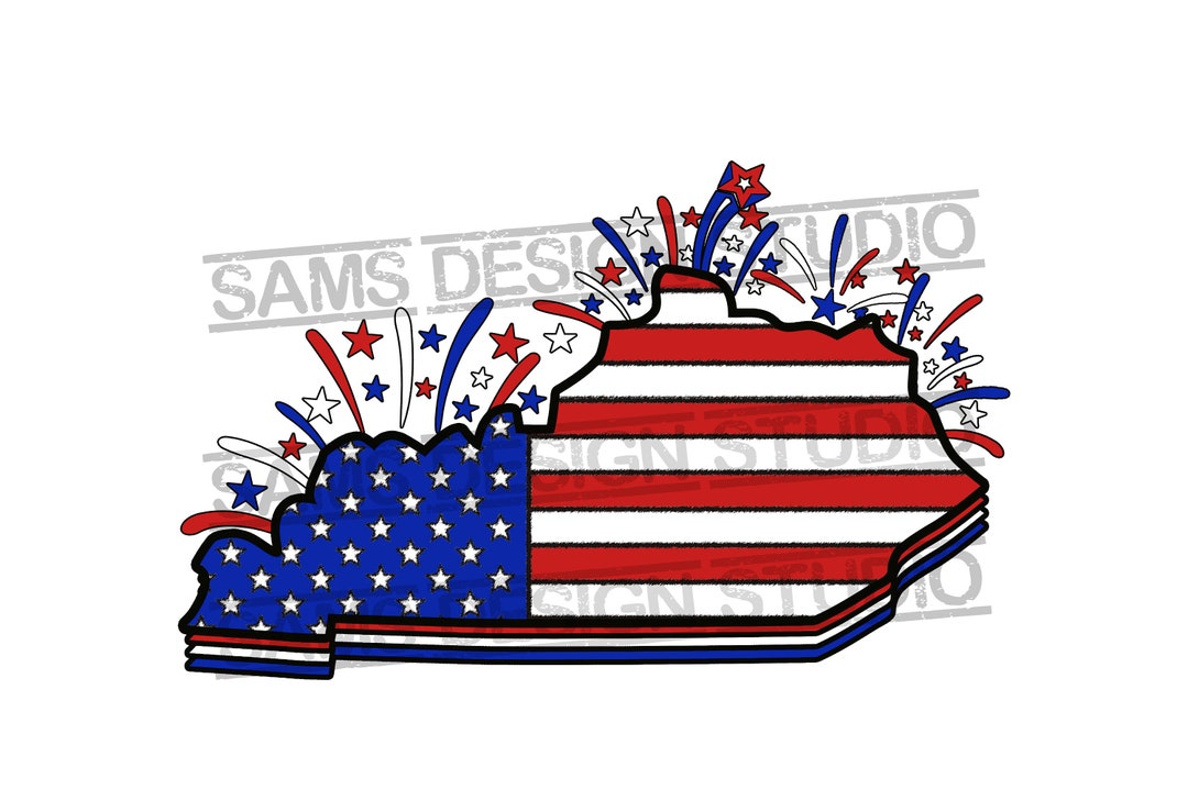 Ky Firework PNG , 4th of July Sublimation Designs Downloads , Red White