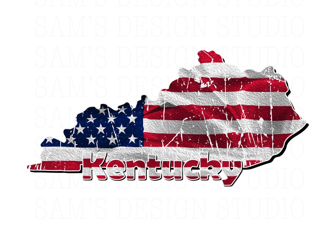 Kentucky American Flag PNG , KY 4th of July Sublimation Designs