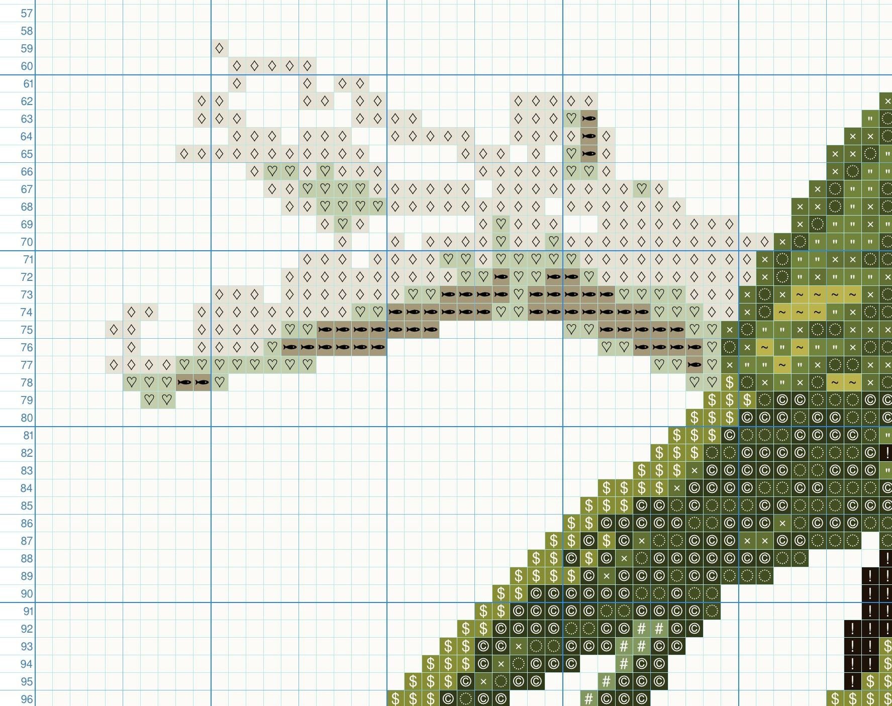 Bird Cross Stitch Pattern PDF: Green Parrot on the Branch - Etsy