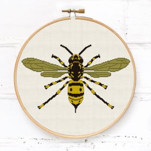 Wasp Cross Stitch Pattern, Honey Bee Cross Stitch Pattern for ...