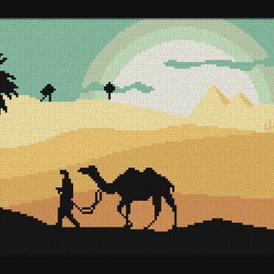 Desert cross stitch pattern  modern cross stitch picture Instant download PDF
