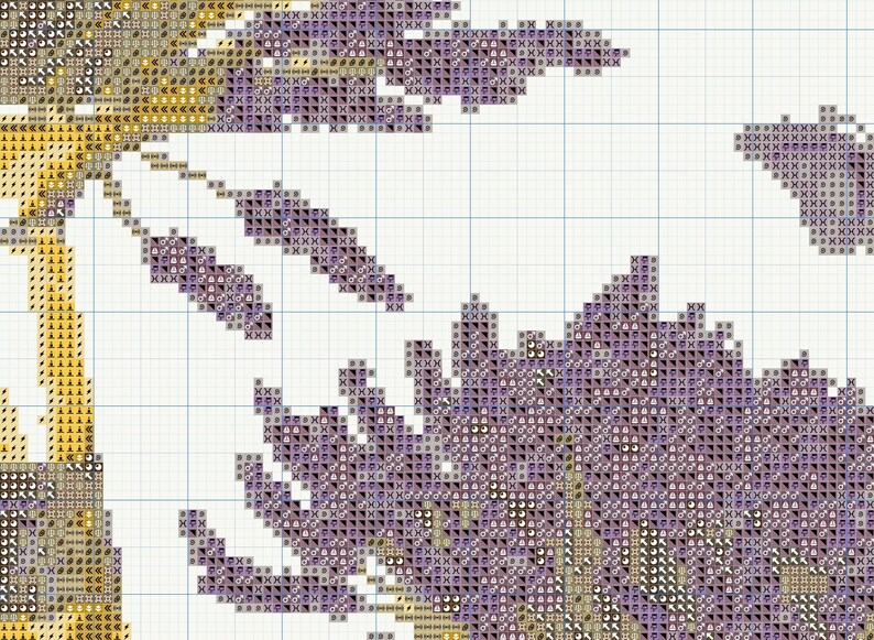 Lavender Bouquet Cross Stitch Pattern for Provence Embroidery Etsy