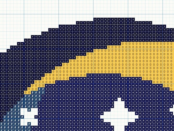moon and stars  Cross stitch art, Pixel art pattern, Pixel art