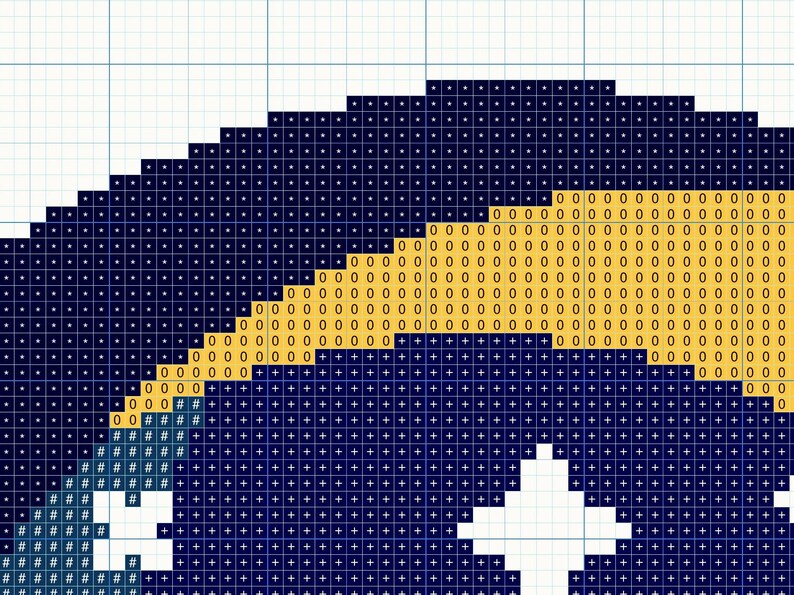 Moon and stars cross stitch pattern PDF Etsy