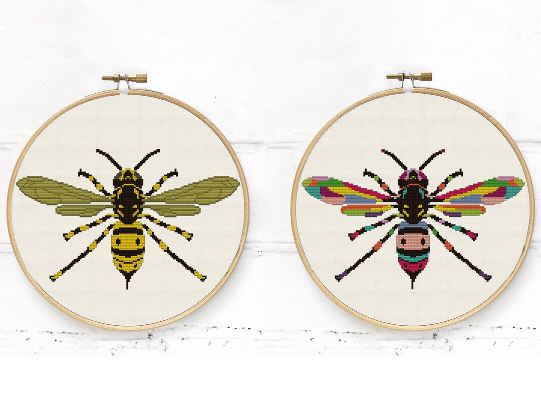 Wasp Cross Stitch Pattern, Honey Bee Cross Stitch Pattern for ...