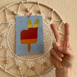 Cartolina Gelato Flutschfinger Pace | Stampa artistica ad acquerello | A6 | Vibrazioni estive retrò | Pace | Pace fuori | Agghiacciante | Tutto facile | divertente